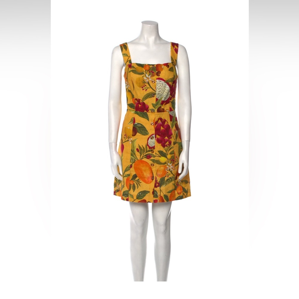 Farm Rio Yellow floral linen dress